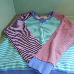 Lands' End Serious Sweats Women's Multicolor Striped Knit Sweatshirt Size M